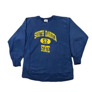 80s Champion Reverse Weave Warmup XL South Dakota State 52 Crewneck USA